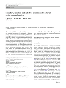 Structure, function and selective inhibition of bacterial acetyl