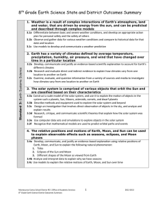 8th Grade Earth Science State and District Outcomes Summary