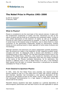The Nobel Prize in Physics 1901-2000