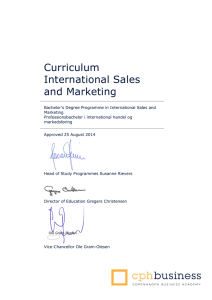 Curriculum International Sales and Marketing