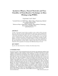 Analysis of Bayes, Neural Network and Tree Classifier of
