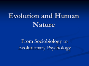 Evolution and Human Nature - Institut für Philosophie (HU Berlin)