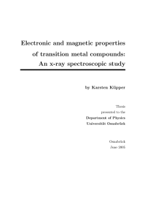 Electronic and magnetic properties of transition metal compounds