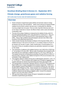 Climate change, greenhouse gases and radiative forcing