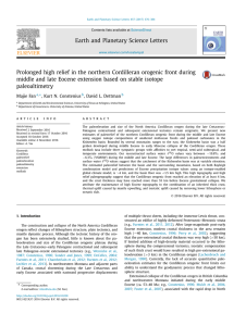 Prolonged high relief in the northern Cordilleran orogenic front