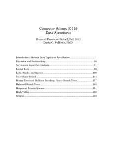 Computer Science E-119 Data Structures