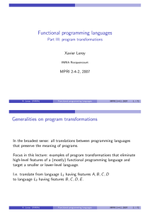 Functional programming languages - Gallium