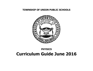 Curriculum Guide June 2016 - Township of Union Public Schools