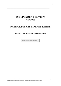 Naproxen with Esomeprazole Independent Review, May 2013