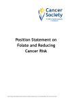 Position Statement on Folate and Reducing Cancer Risk