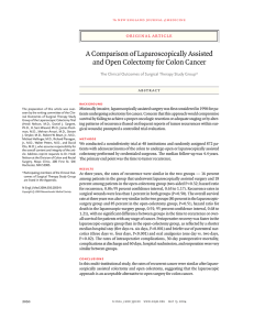 A Comparison of Laparoscopically Assisted and Open Colectomy for