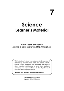 7 Science Learner`s Material Unit 4 – Earth and Space Module 2