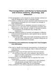 Thermoregulation contributes to homeostasis and involves anatomy