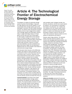 Article 4: The technological frontier of electrochemical energy storage