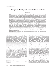Strategies for Managing Early Succession Habitat for Wildlife