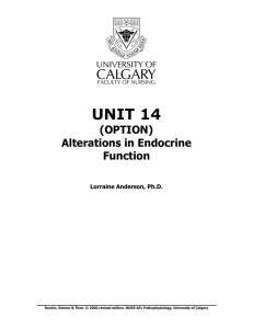 UNIT 16 Alterations in Endocrine Function
