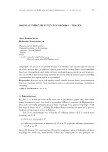 Normal induced fuzzy topological spaces