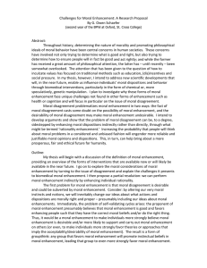 Challenges for moral enhancement a research proposal