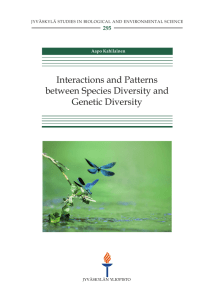 Interactions and patterns between species diversity and genetic