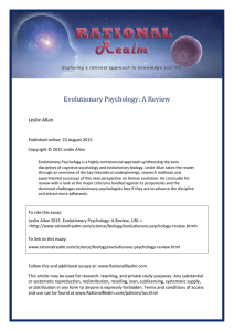 Evolutionary Psychology: A Review