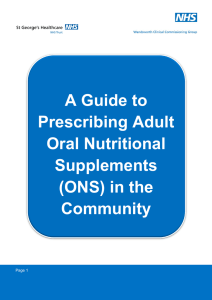 A Guide to Prescribing Adult Oral Nutritional