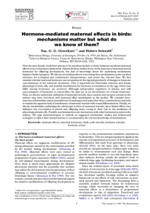 Hormone-mediated maternal effects in birds: mechanisms matter but