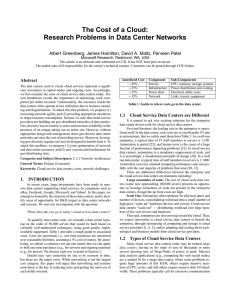 The Cost of a Cloud: Research Problems in Data Center Networks