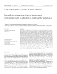 Immediate adverse reactions to intravenous immunoglobulin in