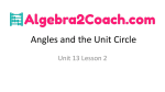 Angles and the Unit Circle