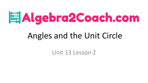 Angles and the Unit Circle