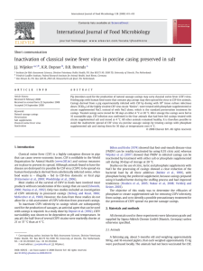 Inactivation of classical swine fever virus in porcine casing