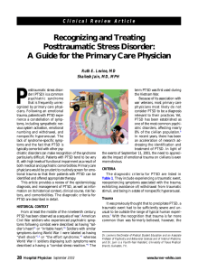 Recognizing and Treating Posttraumatic Stress Disorder: A Guide