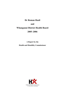 Employment of Dr Hasil - Health and Disability Commissioner