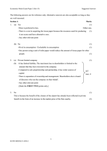 Economics Mock Exam Paper 2 (Set 15) Suggested Answers The