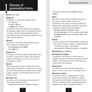 Heading Glossary of grammatical terms