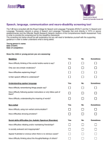 2) Speech, Language, Communication and Neuro