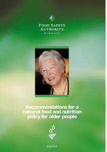 Recommendations for a national food and nutrition policy for older