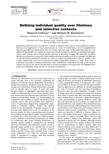 Defining individual quality over lifetimes and selective contexts