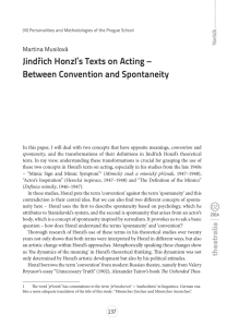 Jindřich Honzl`s Texts on Acting - Digital Library of the Faculty of Arts