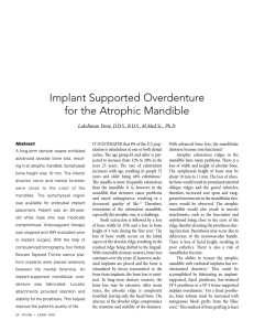 Implant Supported Overdenture for the Atrophic Mandible