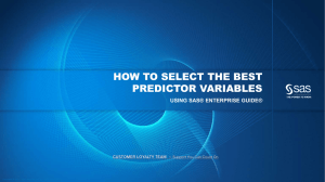 How to Select the Best Predictor Variables