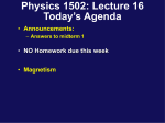 Lecture 16 - UConn Physics