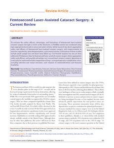 Review Article Femtosecond Laser-Assisted Cataract Surgery: A