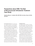 Perspectives about TMD: The Role of Neuromuscular Orthodontic