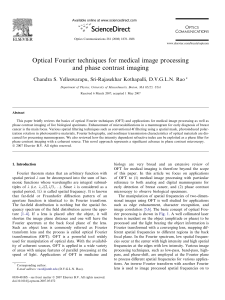 Optical Fourier techniques for medical image processing and phase