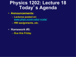 Lecture 18 - UConn Physics