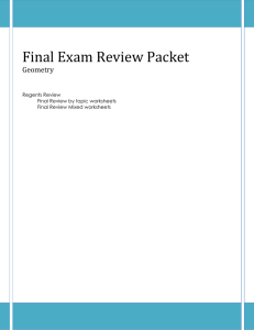 final exam review pkt - Niskayuna Central Schools