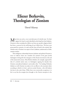Eliezer Berkovits, Theologian of Zionism
