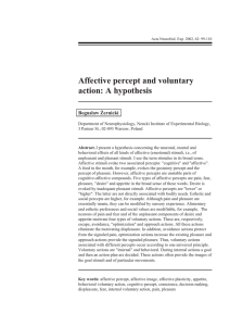 Affective percept and voluntary action: A hypothesis