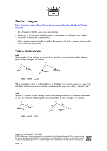 Similar triangles - Top Drawer Teachers